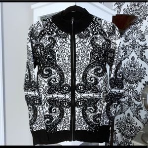 Baroque Style Knitted Zip Cardigan
